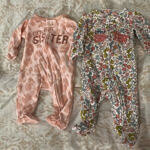 Little Sister Pink and Floral Kids One Pieces